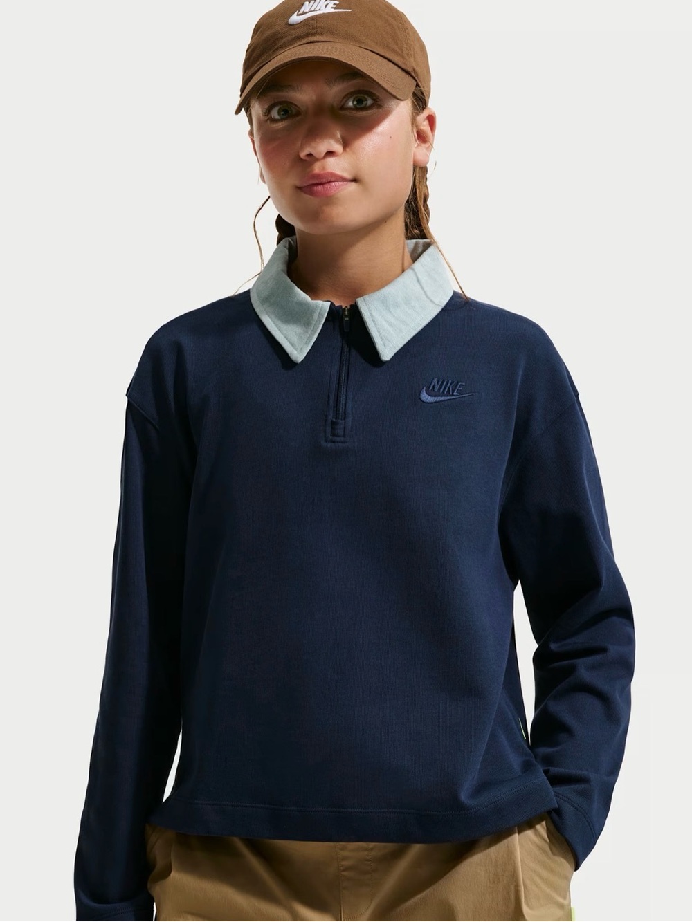 NWT 𝑵𝑰𝑲𝑬 𝑺𝒑𝒐𝒓𝒕𝒔𝒘𝒆𝒂𝒓 𝑪𝒐𝒍𝒍𝒆𝒄𝒕𝒊𝒐𝒏 Big Kids’ (Girls’) Long-Sleeve Polo Top Rugby XL